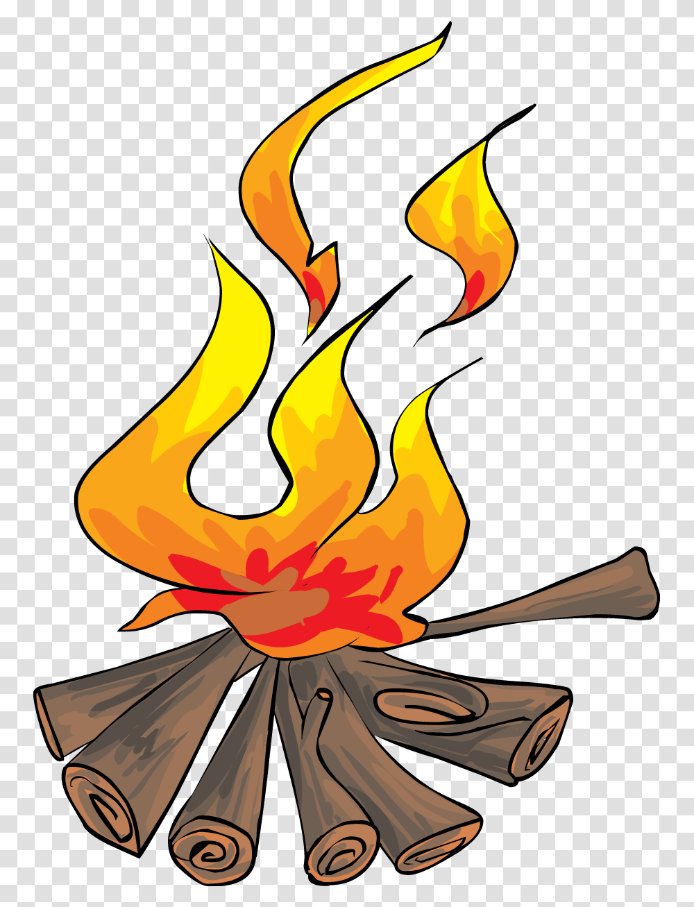 Bonfire Cartoon Clip Art Farm Family Night, Flame Transparent Png