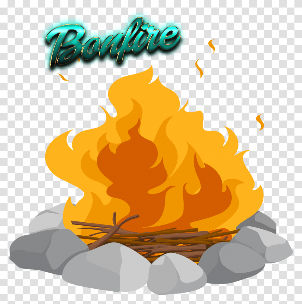 Bonfire Cartoon Download Cartoon Campfire, Flame Transparent Png