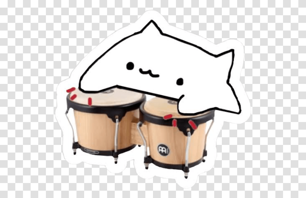 Bongocat Bongo Cat Drum Girl Cool Tumblr White Unicorn Bongo Cat, Helmet, Apparel, Percussion Transparent Png