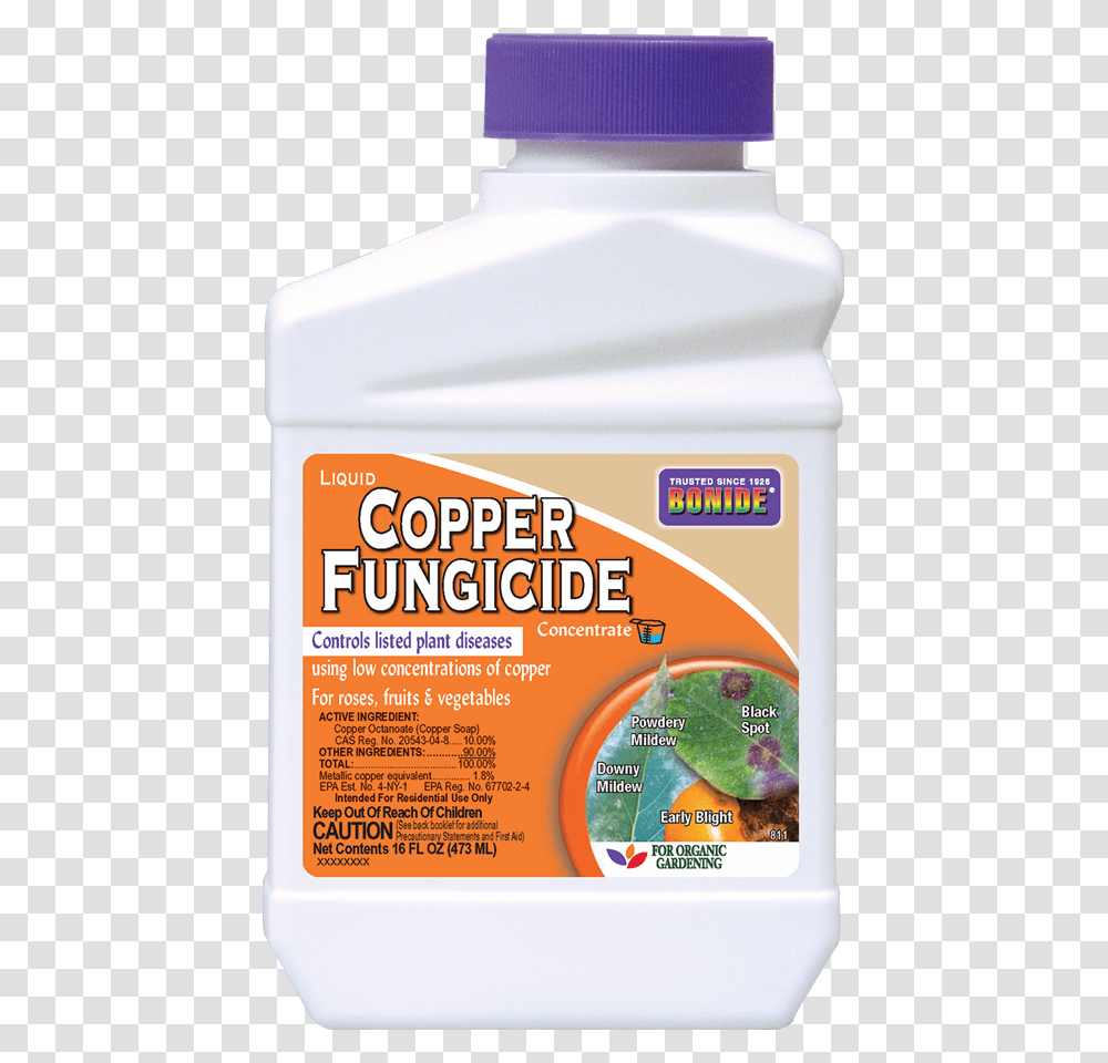 Bonide Copper Fungicide Label, Bottle, Box, Plant, Food Transparent Png