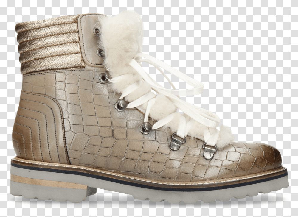 Bonnie 10 Crock Morning Grey Fur Off White Work Boots, Apparel, Footwear, Shoe Transparent Png