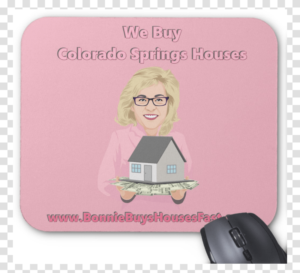 Bonnie Buys Houses Mouse Pad Zwinky, Mousepad, Mat, Person, Human Transparent Png