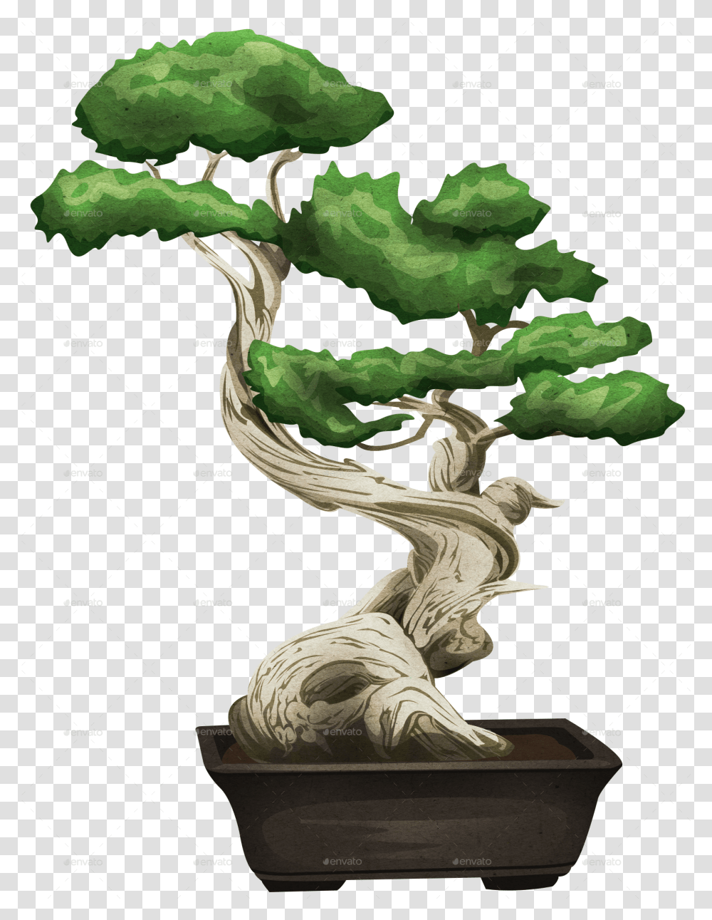 Bonsai Clipart Bonsai, Statue, Sculpture, Plant, Animal Transparent Png
