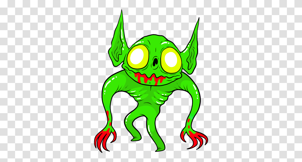 Boo Gleech Cartoon Halloween Goblin, Green, Animal, Amphibian, Wildlife Transparent Png