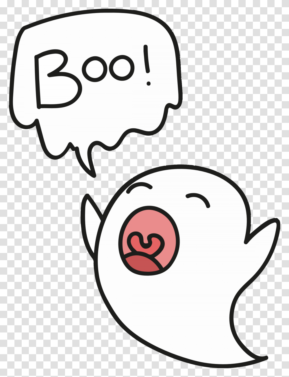 Boo Line Art, Face, Stencil, Video Gaming Transparent Png