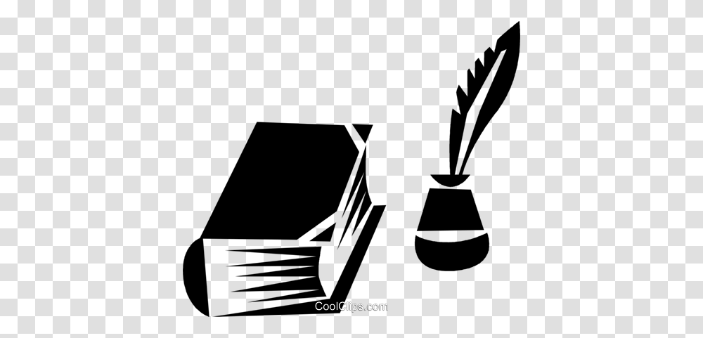 Book An Bottle Of Ink With A Feather Pen Royalty Free Vector Clip, Tabletop, Furniture, Ink Bottle Transparent Png