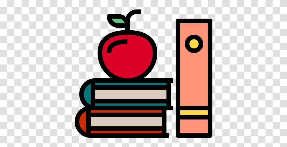 Book And Apple Icon Of Colored Outline Style Available In Vertical, Light, Pac Man, Traffic Light Transparent Png
