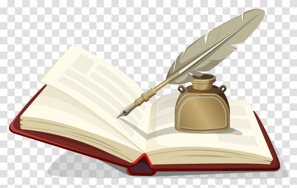 Book And Quill, Bottle, Ink Bottle Transparent Png