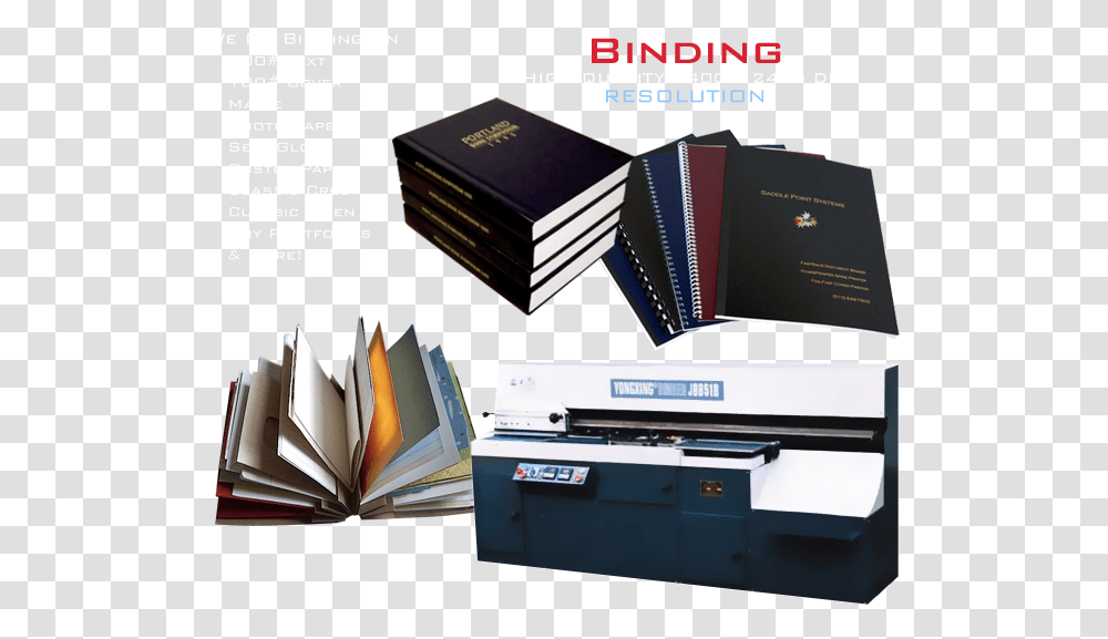 Book Binding Book Binding Services, Machine, Poster, Advertisement, Flyer Transparent Png