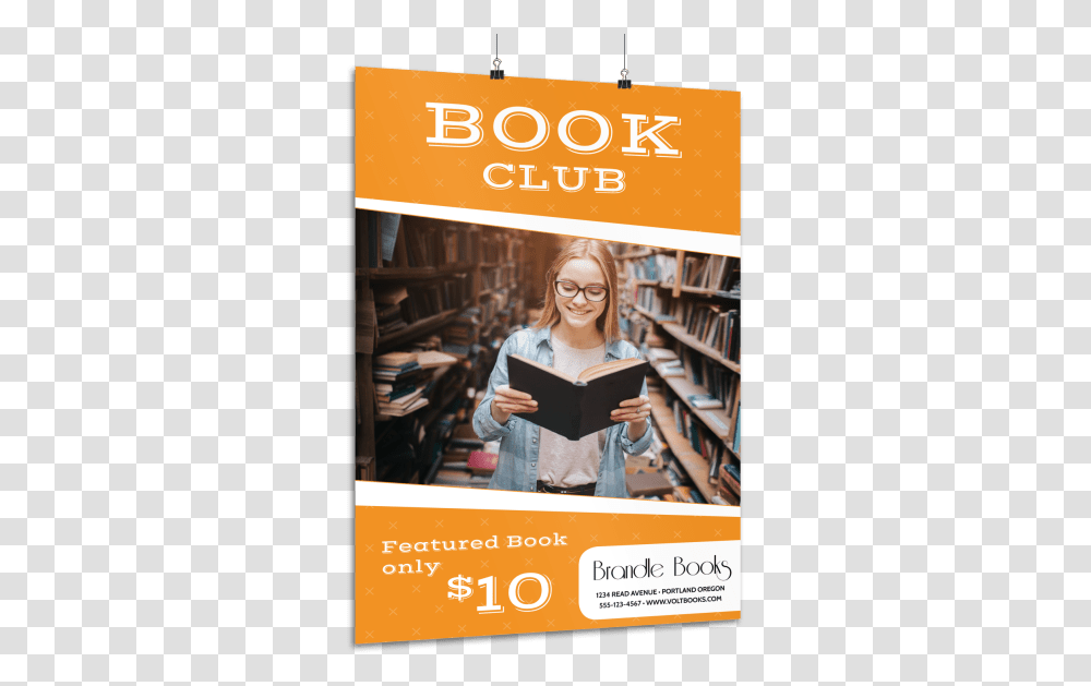 Book Club Poster Template Preview, Person, Human, Glasses, Accessories Transparent Png