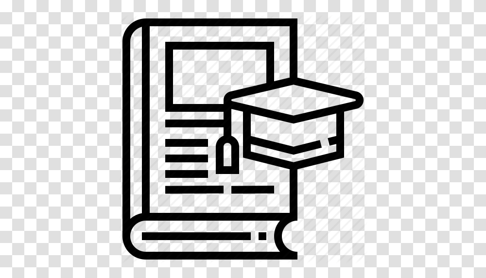 Book Diploma Hat Learning Thesis Icon, Furniture, Plot, Plan Transparent Png