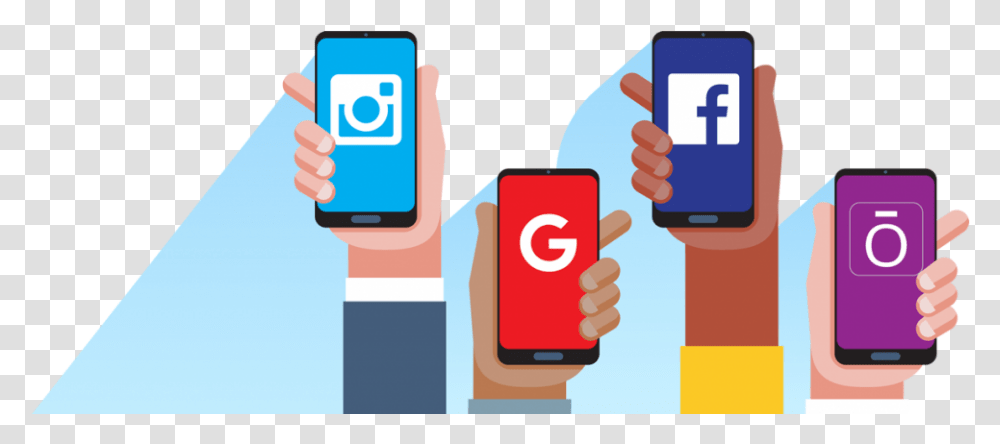 Book From Facebook Instagram Google Or Our Bloke Cartoon Hands Holding A Phone, Electronics, Mobile Phone, Cell Phone, Ipod Transparent Png