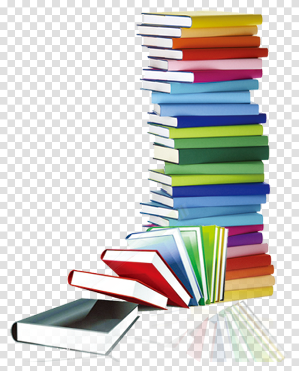 Book Library Stack Clip Art Stack Of Books Rainbow, Paper, Home Decor Transparent Png