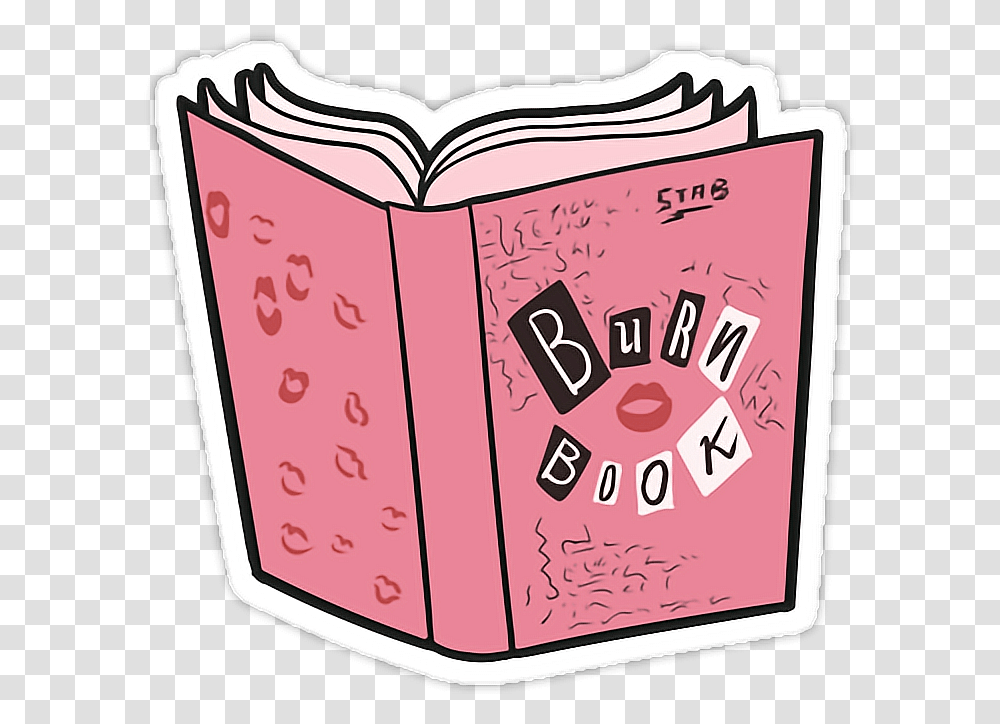 Book Libro Books Libros Sweet Love Kiss Burnbook Stickers Mean Girls, Novel Transparent Png