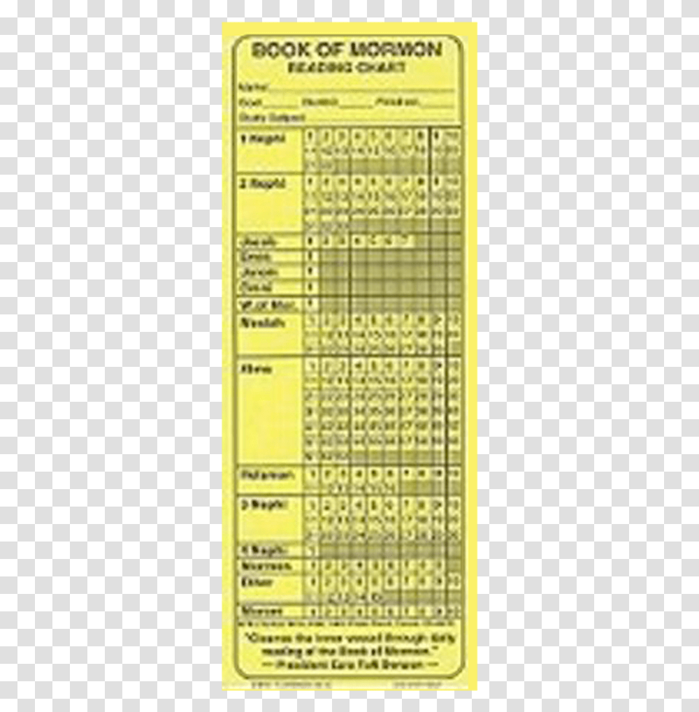 Book Of Mormon Reading Chart, Word, Paper, Menu Transparent Png