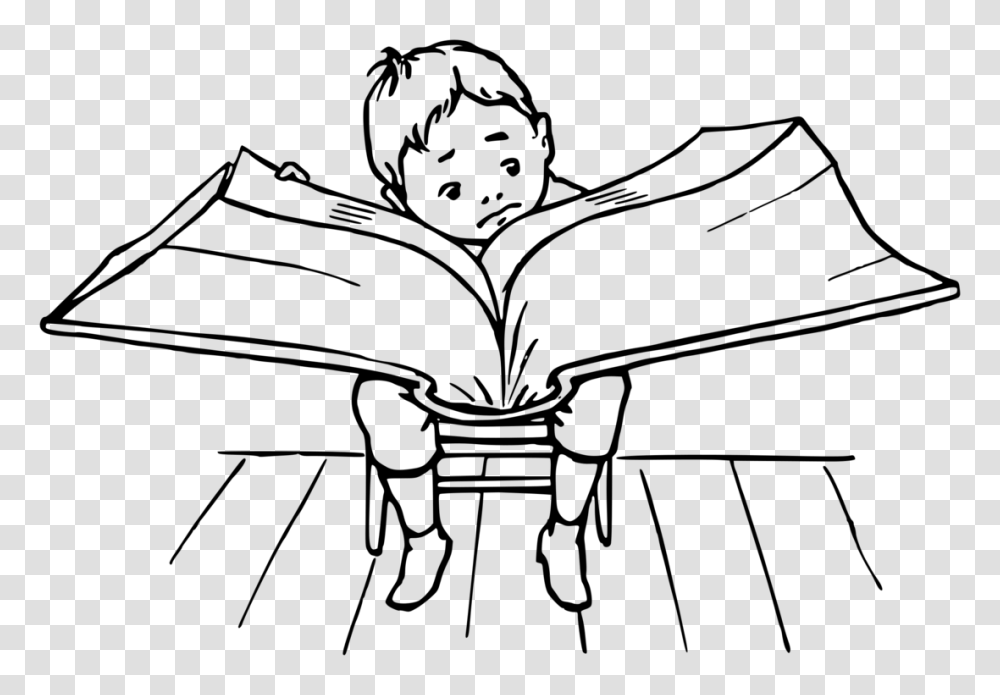 Book Reading Drawing Black And White Download, Gray, World Of Warcraft Transparent Png