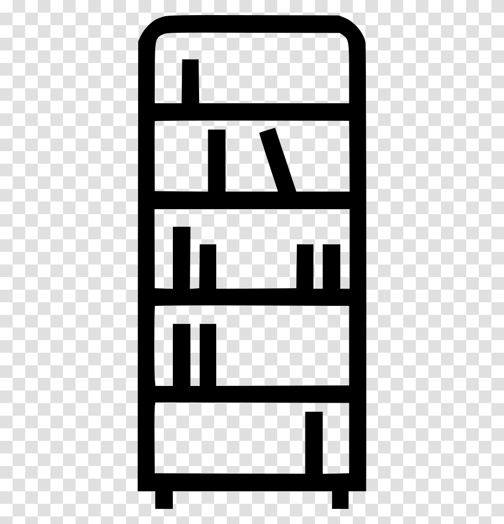 Book Shelf Furniture Decoration Icon Free Download, Silhouette, Stencil, Indoors Transparent Png