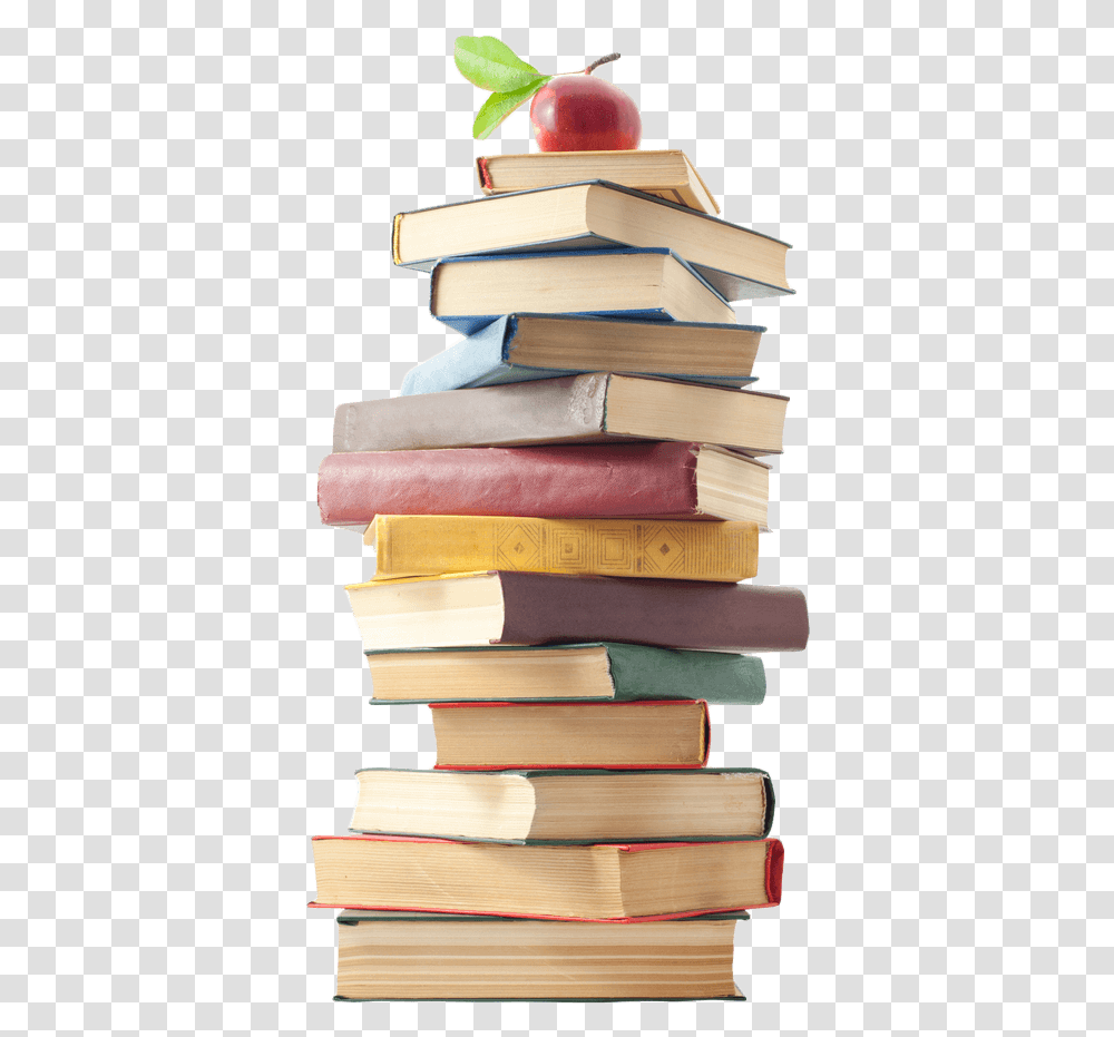 Book Stack Of Books With Apple, Novel, Library, Room, Indoors Transparent Png