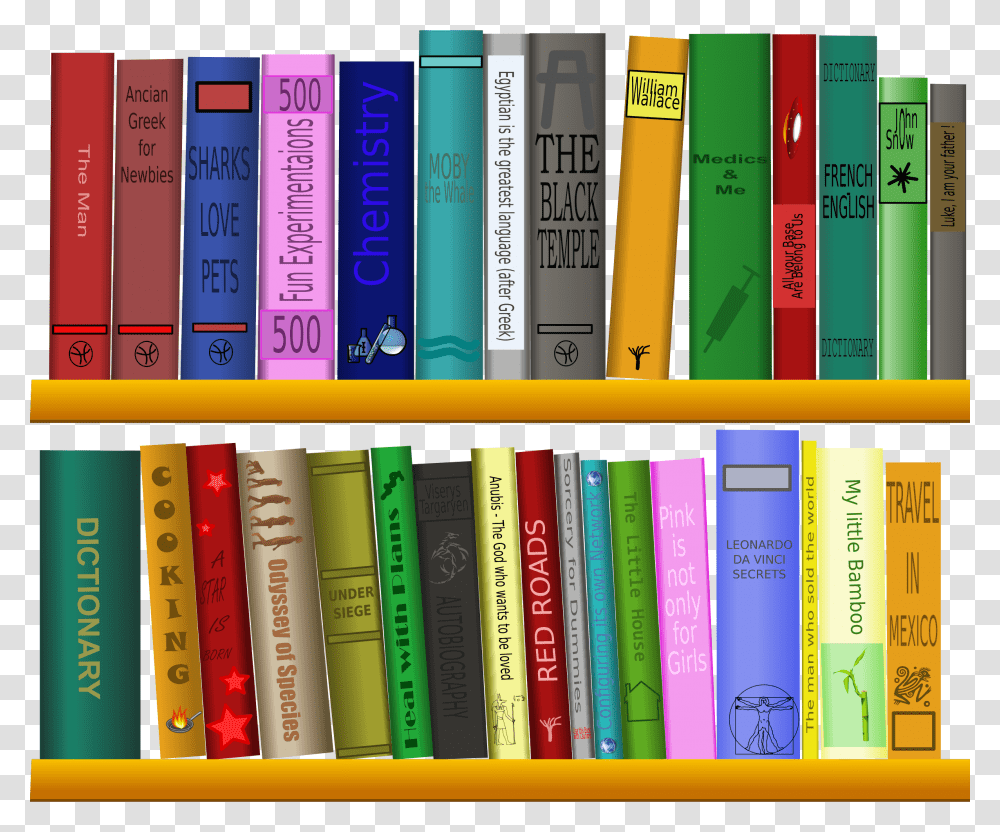 Book Titles Converted To Paths Icons Black Books In Shelf Clipart, Furniture, Bookcase, Room, Indoors Transparent Png