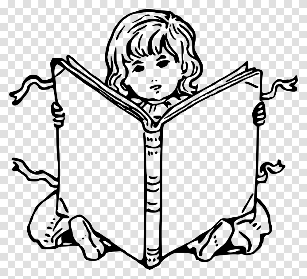 Book With Child Clipart Black And White, Gray, World Of Warcraft Transparent Png