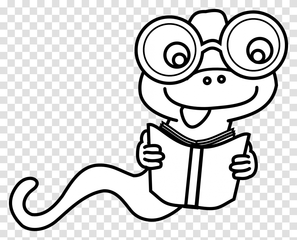 Book Worm Coloring Pages, Stencil, Doodle, Drawing Transparent Png