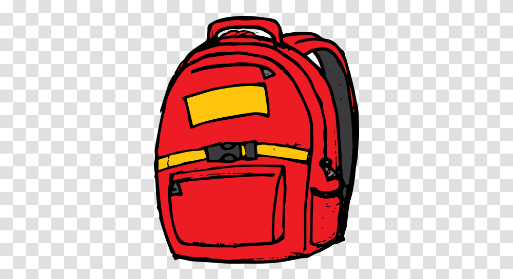 Bookbag And Vectors For Free Red School Bag Clipart, Backpack, Label, Text Transparent Png