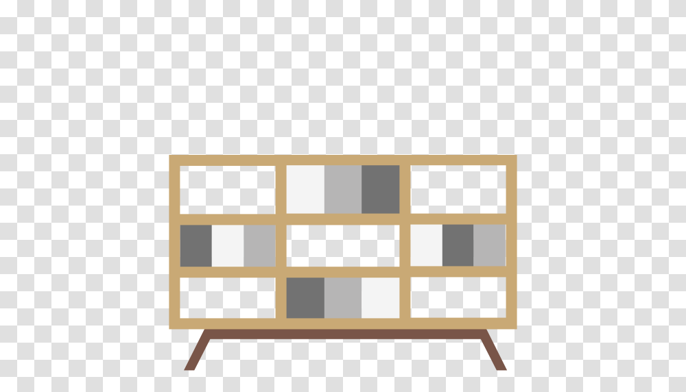 Bookcase Bookrack Bookshelf Icon With And Vector Format, Furniture, Cabinet, Table, Tabletop Transparent Png