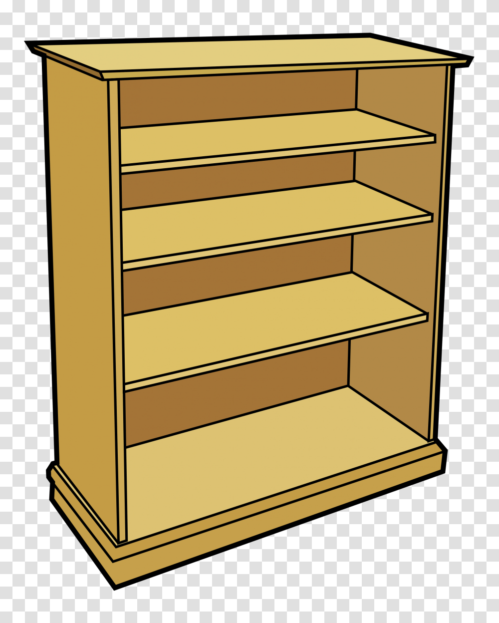 Bookcase Clipart Wooden Furniture Pencil And In Color Clip Art, Cupboard, Closet, Cabinet, Mailbox Transparent Png