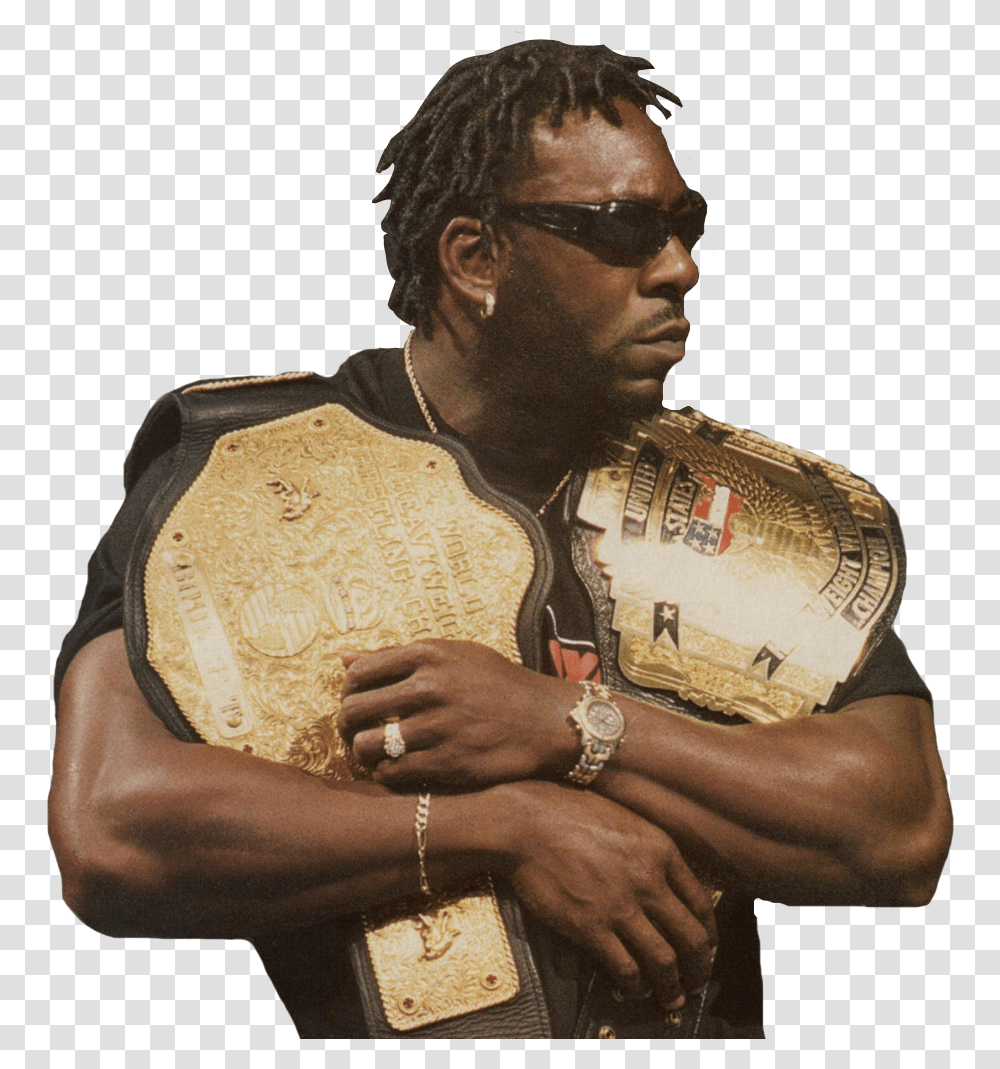 Booker T Wcw Us Champion Download Booker T Two Championships, Person, Human, Sunglasses, Accessories Transparent Png