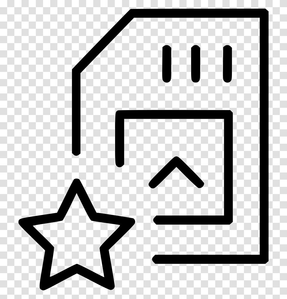 Bookmark Favourite Sd Card Stars Outline Back, Star Symbol, Number Transparent Png