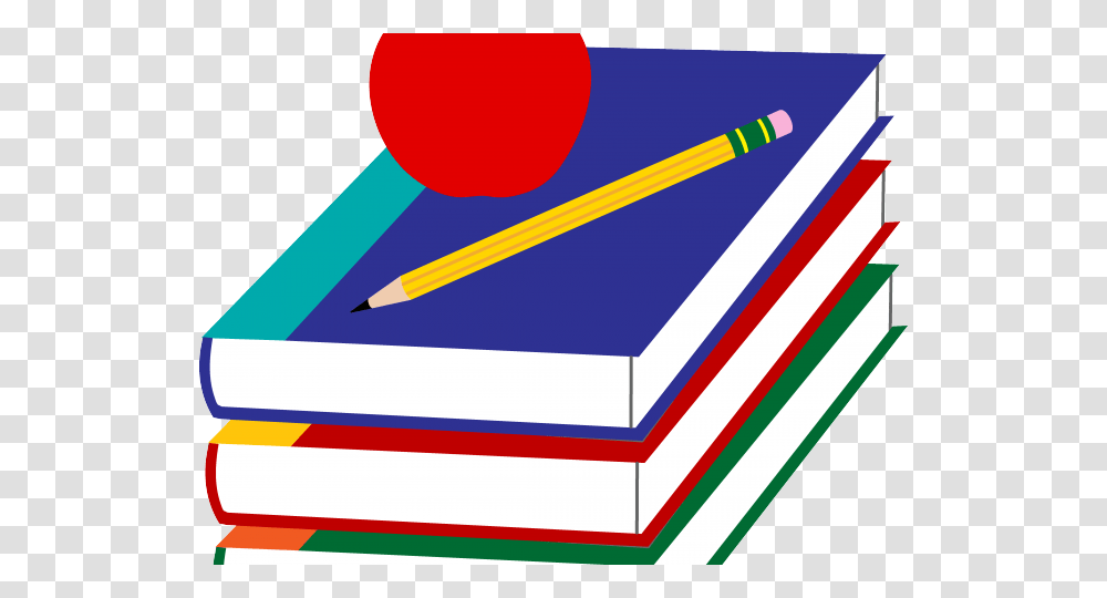 Books And Apple, Pencil Transparent Png