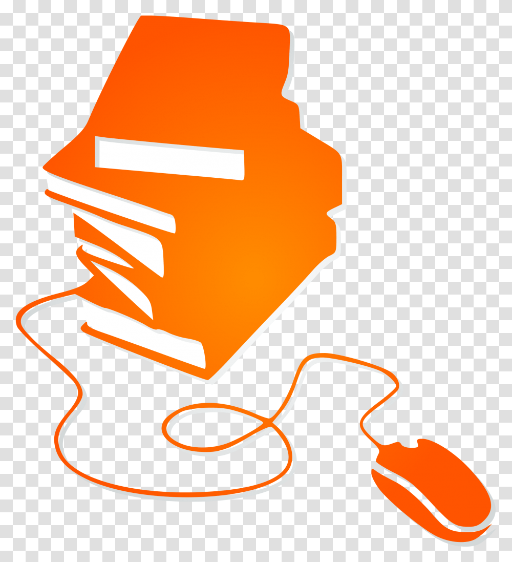Books And Mouse Orange Silhouette Clip Arts Bachpan Banao, Label Transparent Png