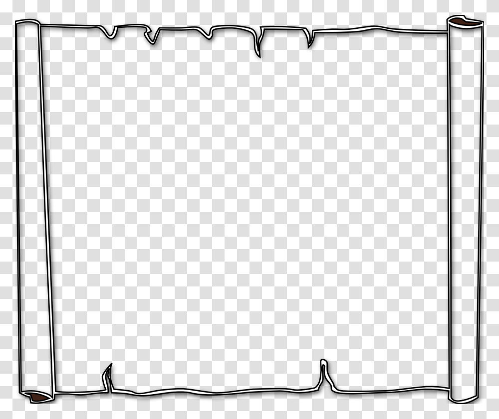 Books Border Clipart Black And White, White Board, Bow, Scroll Transparent Png