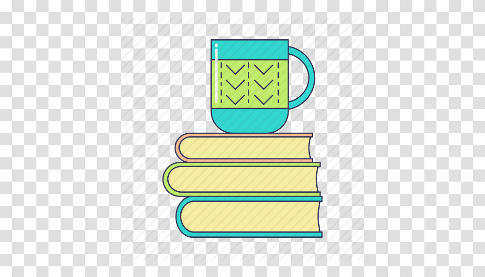 Books Coffee Education Morning Mug Pile Of Books Study Icon, Coffee Cup, Label, Home Decor Transparent Png