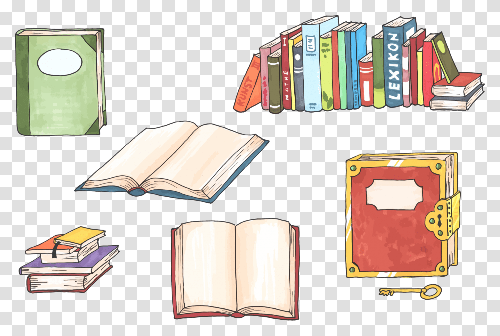 Books College Hand Drawn Learning Library, Weapon, Weaponry, Label Transparent Png