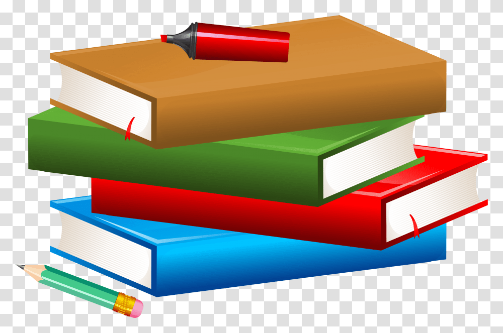 Books With Pencil And Marker Clipart Image Books And Pencil Clipart, File Binder, File Folder Transparent Png