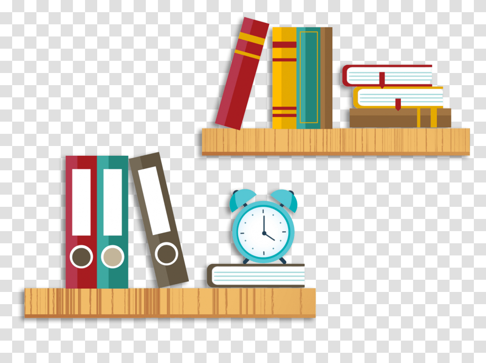 Bookshelves Shelf, Analog Clock, Clock Tower, Architecture, Building Transparent Png