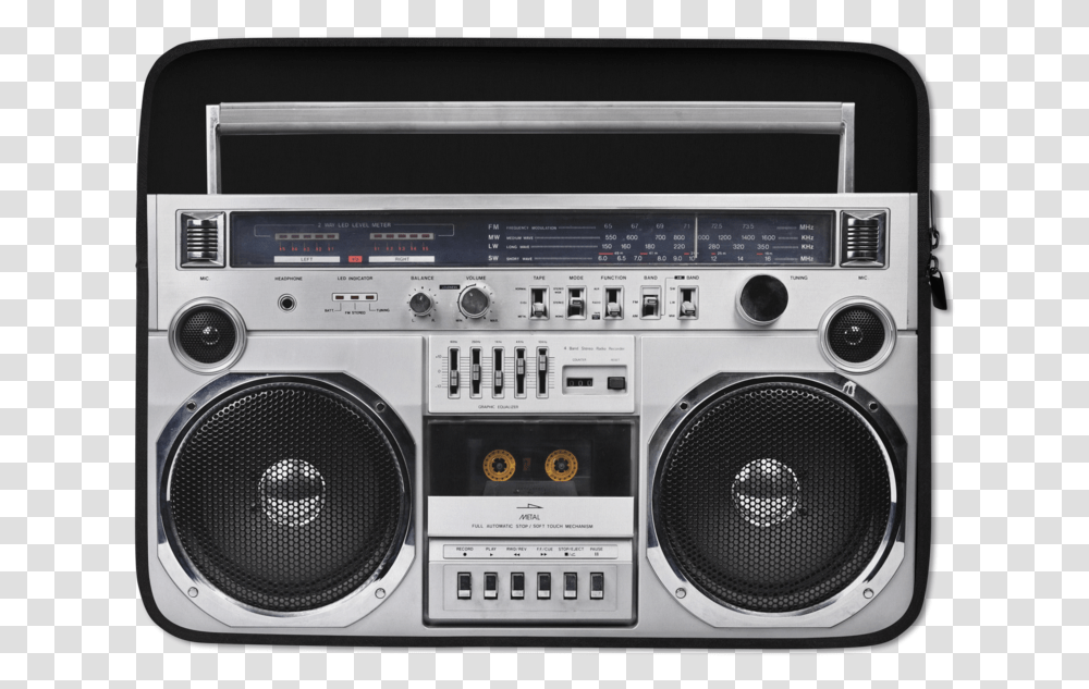 Boom Box 80s Laptop Sleeve Radio Cassette Gif, Camera, Electronics, Speaker, Audio Speaker Transparent Png