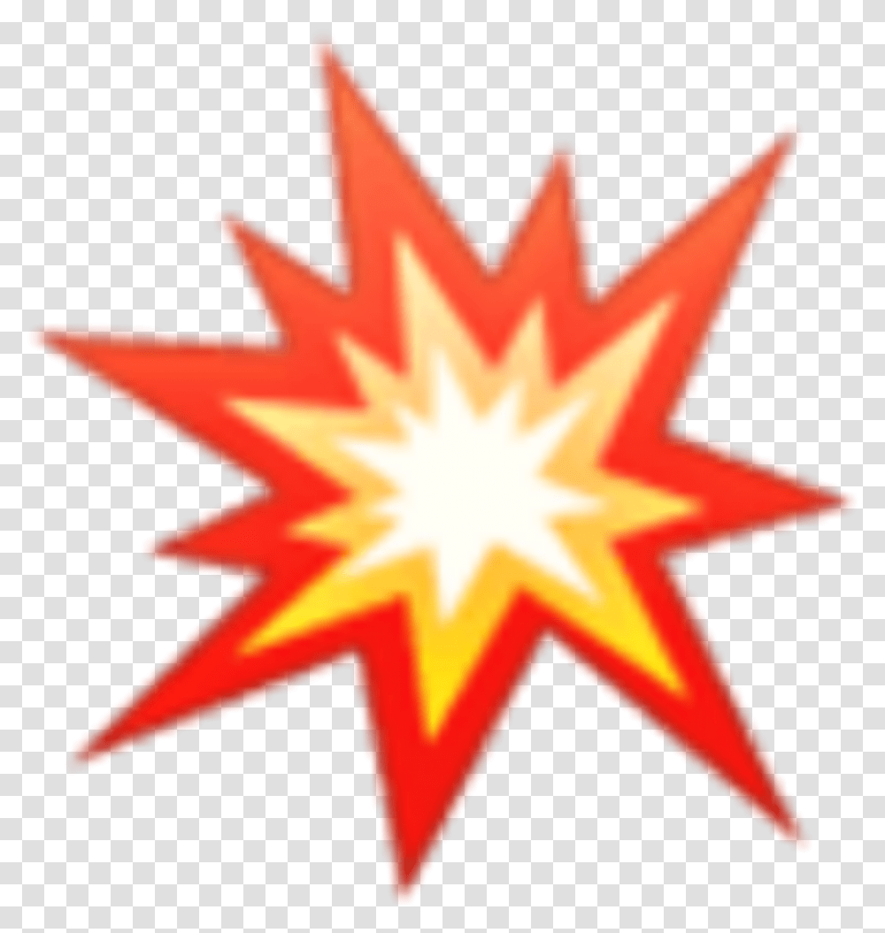 Boom Explosion Collision Emoji Sticker By K Emoji Boom, Star Symbol, Leaf, Plant Transparent Png