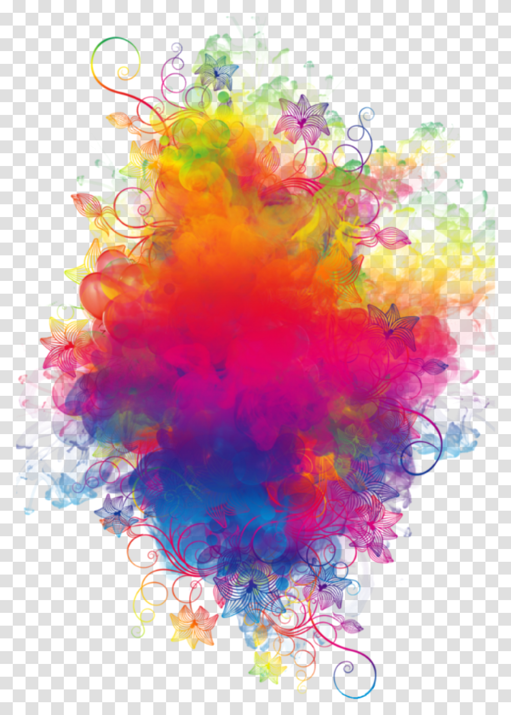 Boom Smoke Colorful Watercolor Rainbow Flowers Colorspl Colorful Smoke Background Transparent Png