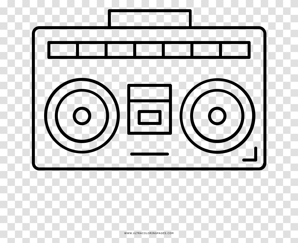 Boombox Coloring Page, Gray, World Of Warcraft Transparent Png