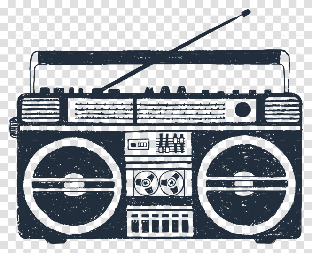 Boombox With Mic Vector, Stereo, Electronics, Radio Transparent Png