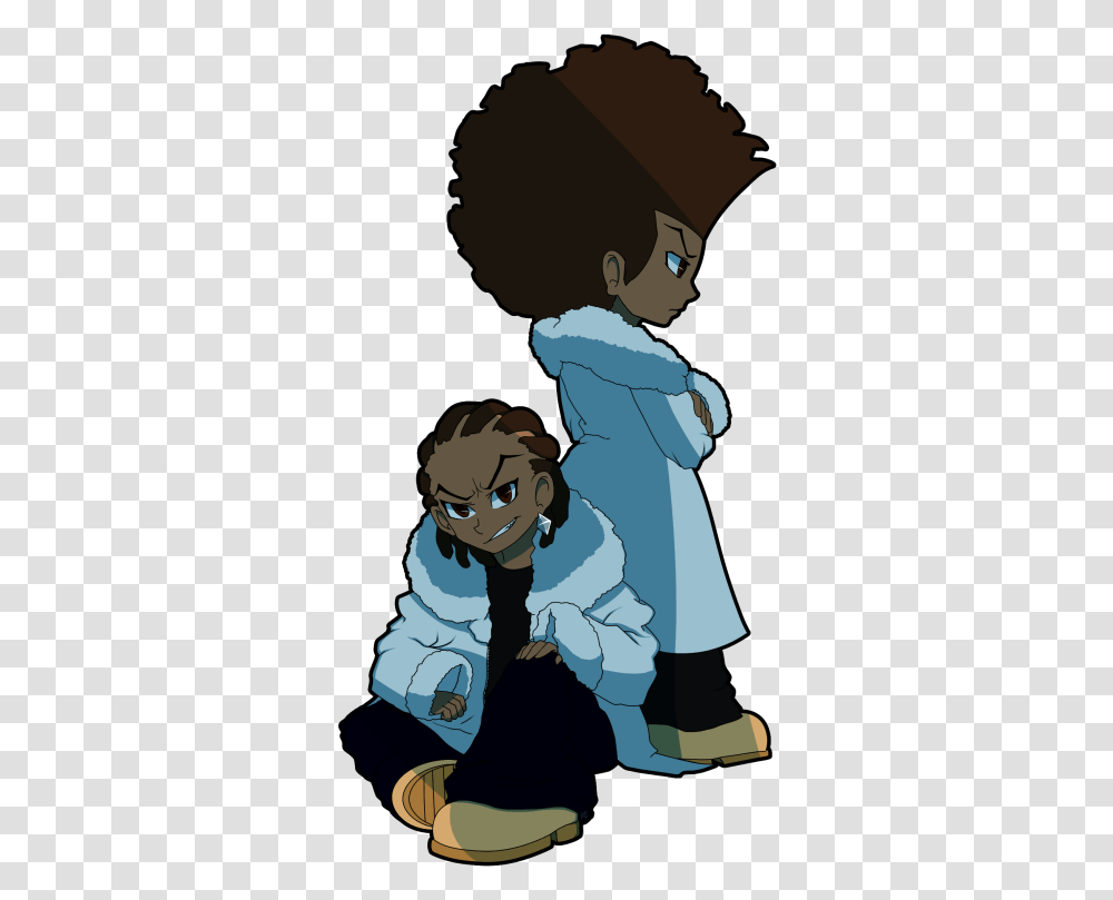 Boondocks Hit Dem Folks Clipart Images Black Anime Characters, Person, Book, People, Comics Transparent Png