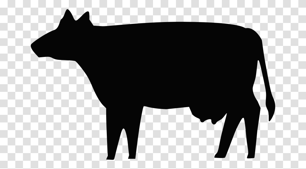 Boort Cow Silhouette, Animals, Mammal, Wildlife, Light Transparent Png