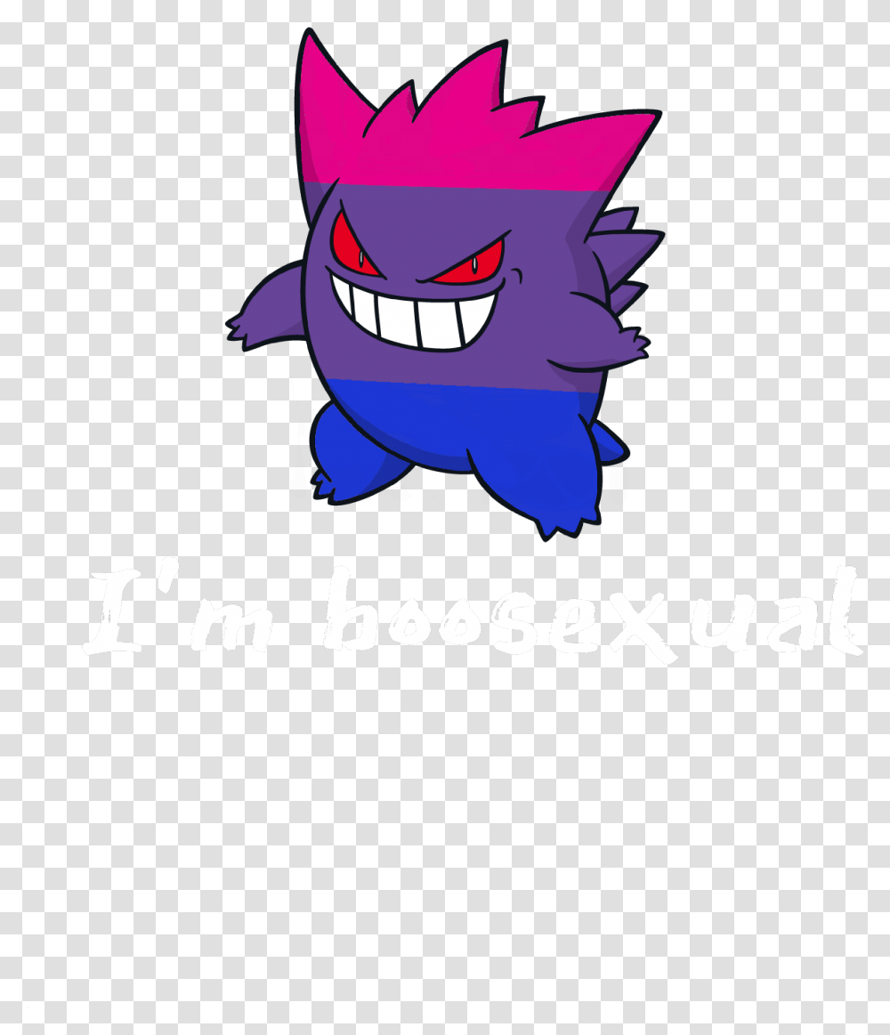 Boosexual Pride Gengar Bisexual Cricut Pokemon Svg, Poster, Advertisement, Pac Man Transparent Png