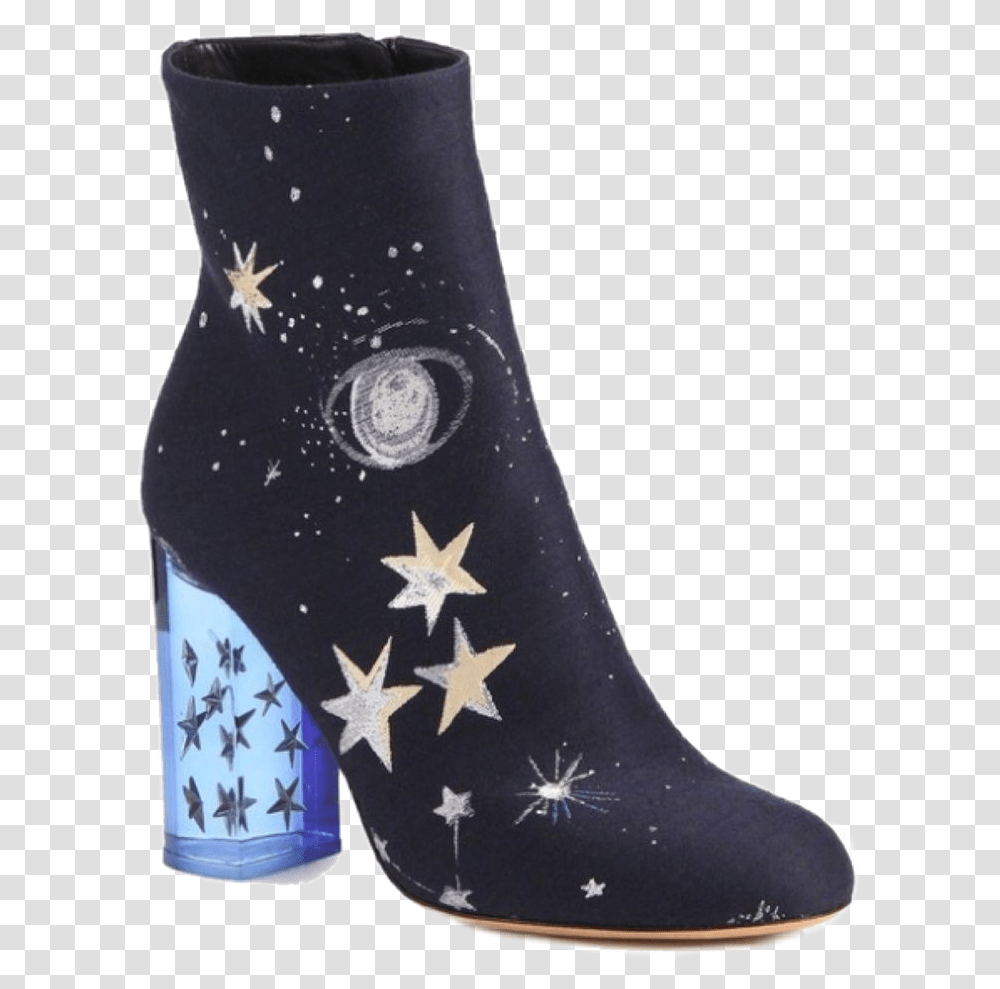 Boot Polyvore Blue Darkblue Witch Stars Valentino Star Booties, Apparel, Footwear, Sock Transparent Png
