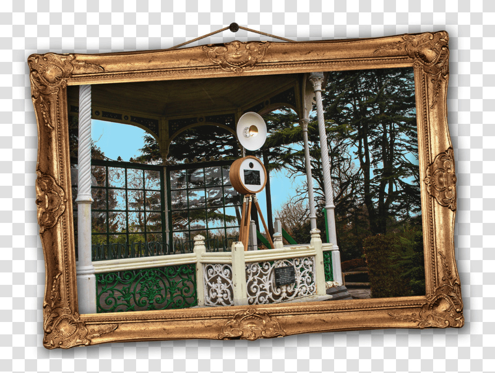 Booth In Frame Picture Frame, Porch, Patio, Pergola, Outdoors Transparent Png