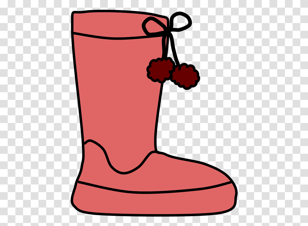 Boots Pom Poms Snow Rain Pink Red Snow Boot, Apparel, Footwear, Tin Transparent Png