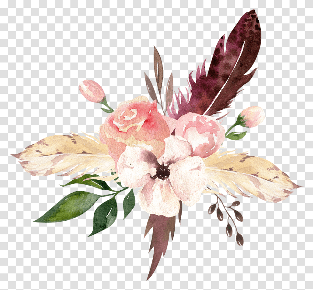 Boquet Bouquet Watercolor Watercolour Flowers, Plant, Blossom, Pollen, Fungus Transparent Png