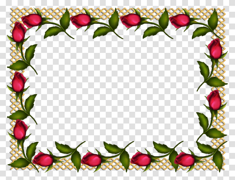 Bordas De Rosas Moldura De Flores, Rose, Flower, Plant, Blossom Transparent Png